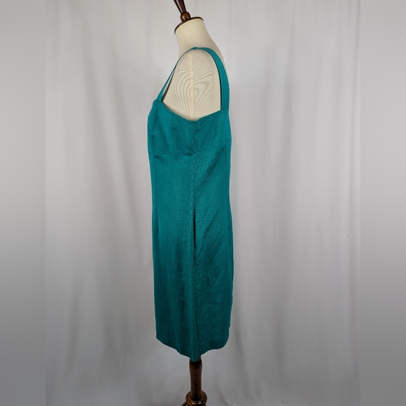 Karin Stevens 2- Piece Sheath Dress Short Sleeve Jacket Linen Embroidered Sz 10P - Picture 4 of 11